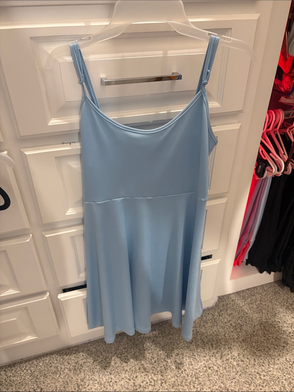 SHEIN Powder Blue Sleeveless Fit & Flare Dress